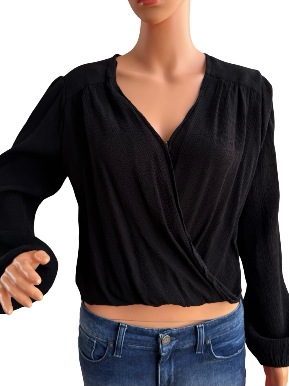 Free People Black Draped Blouse​